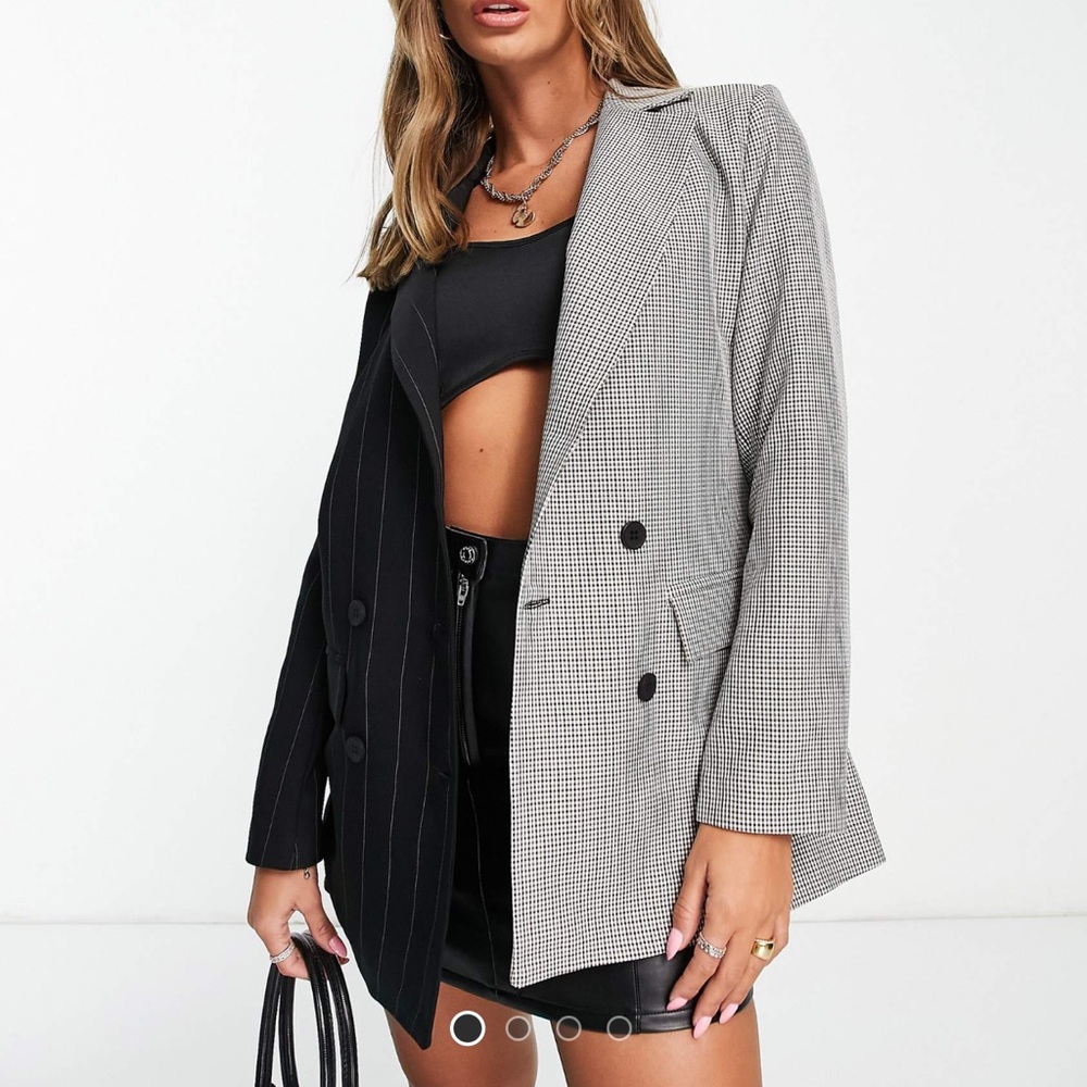 Trendyol Black and Gray Blazers & Suit Jackets